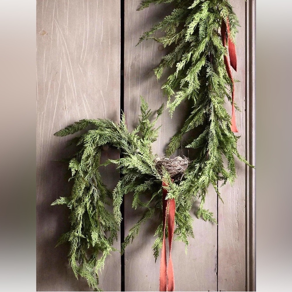 Anthropologie 9ft Faux Cedar Garland Terrain